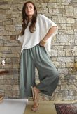 Jo Jo Quirky Hopsack Crop Pant Khaki 